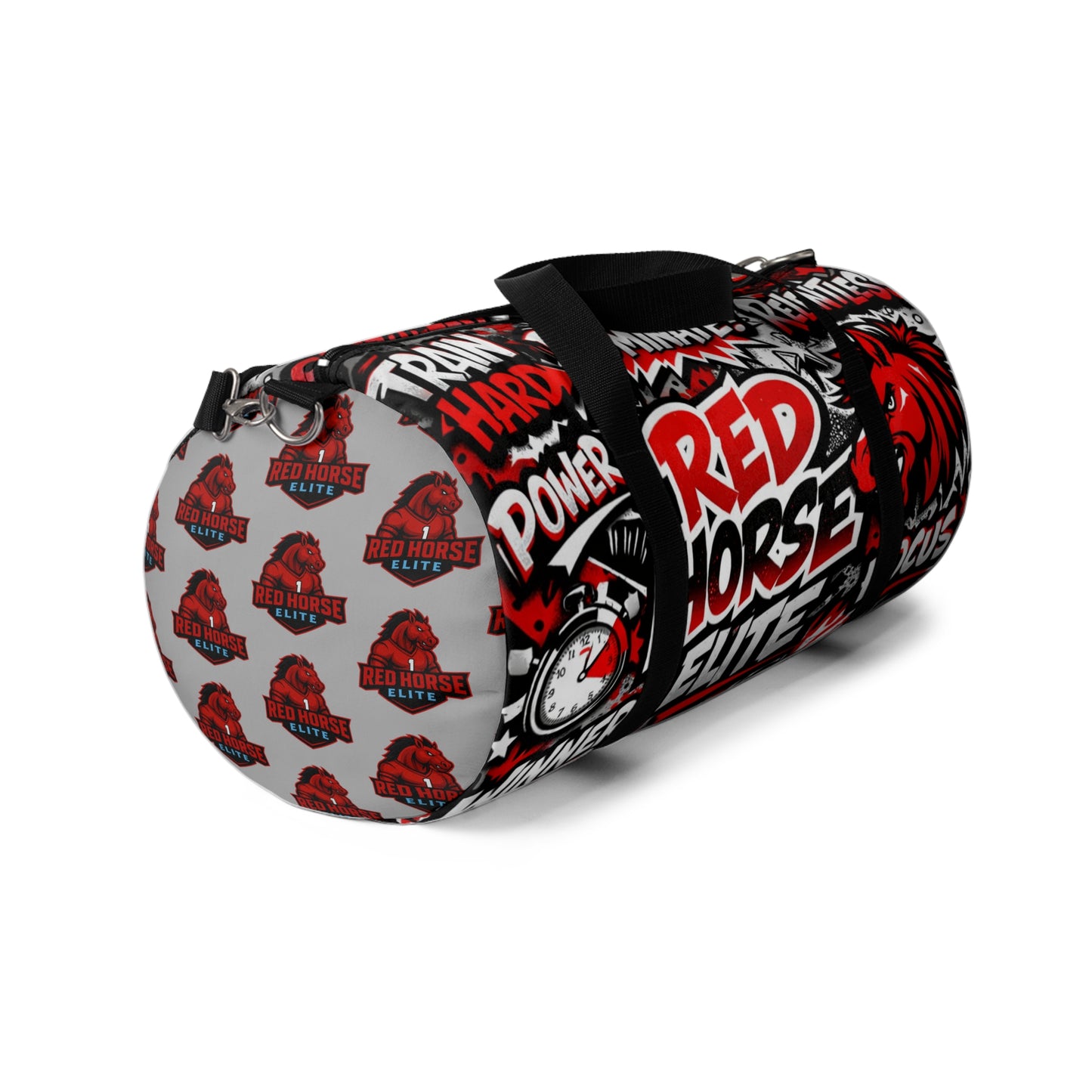 Red Horse Elite Duffel Bag — Motivational Gym Travel Bag with Bold Graphic