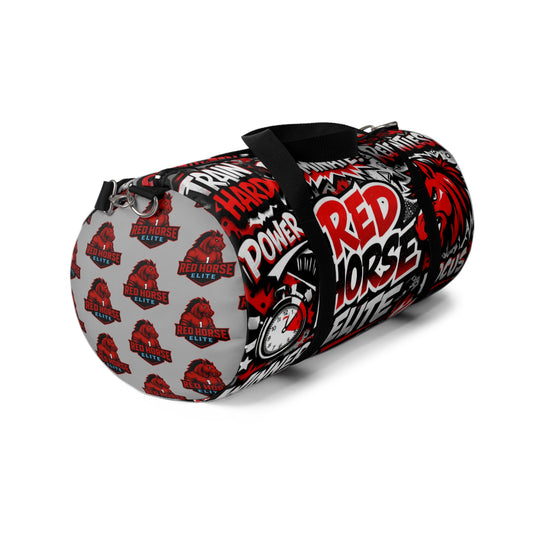 Red Horse Elite Duffel Bag — Motivational Gym Travel Bag with Bold Graphic