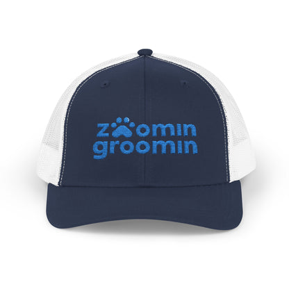 Embroidered Zoomin Groomin Snapback Trucker Cap - Perfect Gift for Pet Lovers, Dog Groomers, Animal Enthusiasts, Casual Wear, Fun Accessories