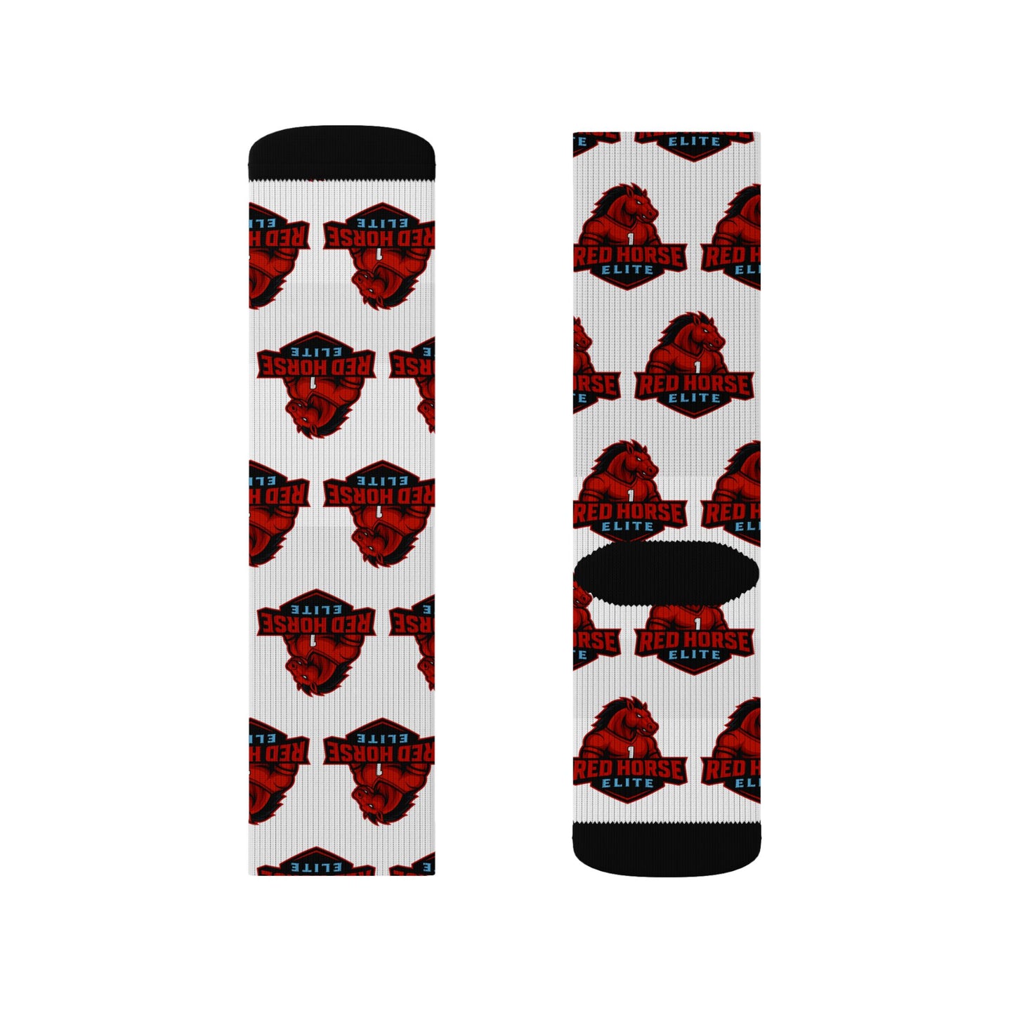 Red Horse Sublimation Socks — Cozy Novelty Crew Socks