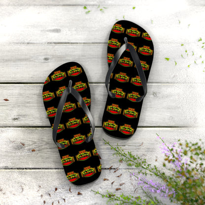 Elite Logo Flip Flops — Patterned Beach Sandals
