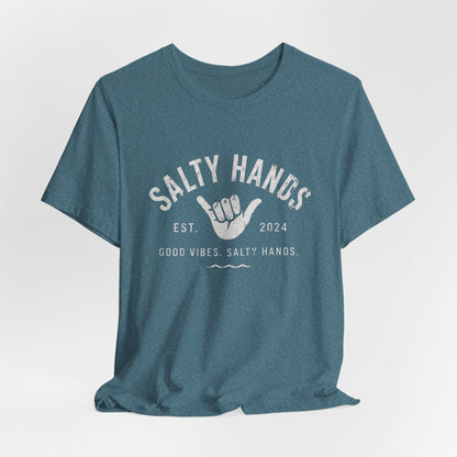 Salty Hands Tee — Good Vibes Surf T‑Shirt