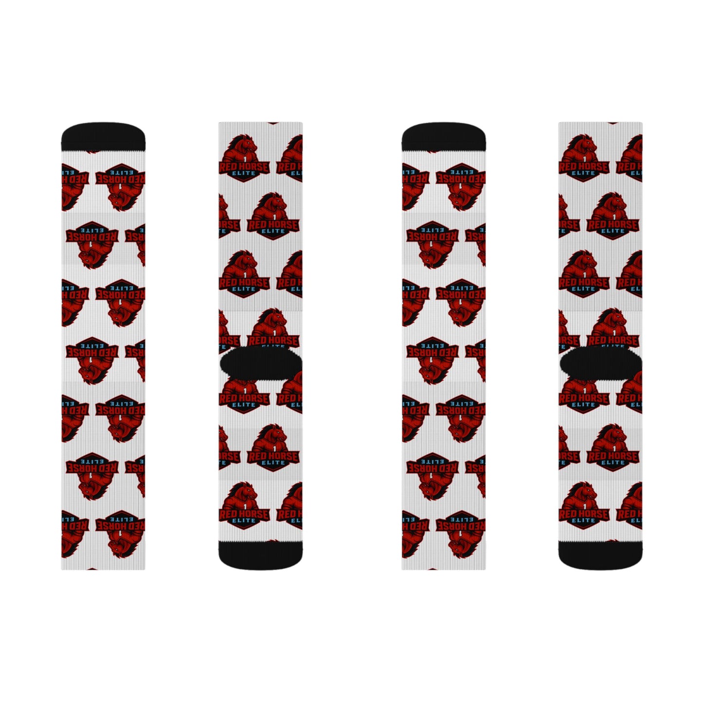 Red Horse Sublimation Socks — Cozy Novelty Crew Socks