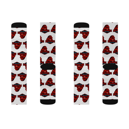 Red Horse Sublimation Socks — Cozy Novelty Crew Socks