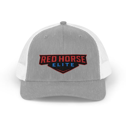 Red Horse Elite Trucker Cap — Embroidered Snapback Hat