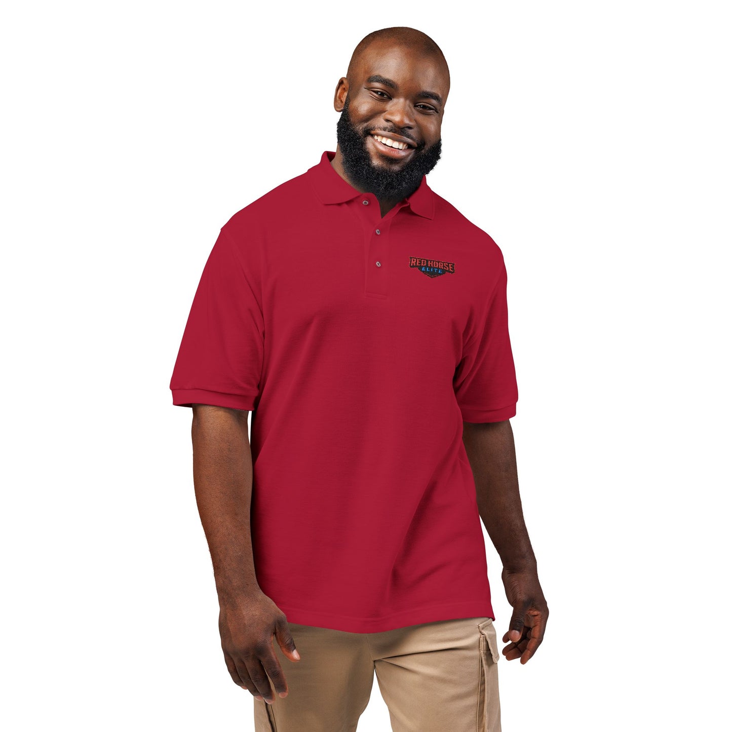 Embroidered Red Horse Elite Polo Shirt