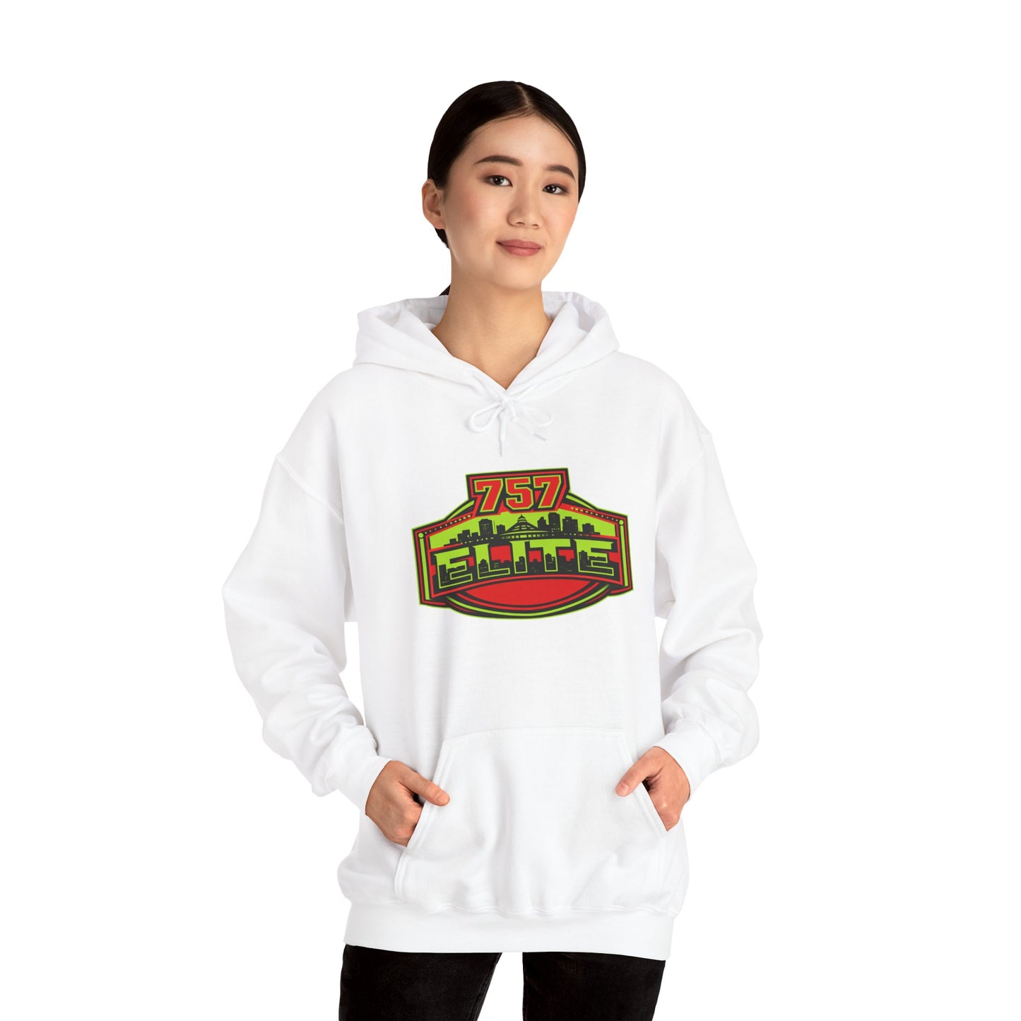 757 Elite Hoodie — Hampton Roads Skyline Logo Pullover