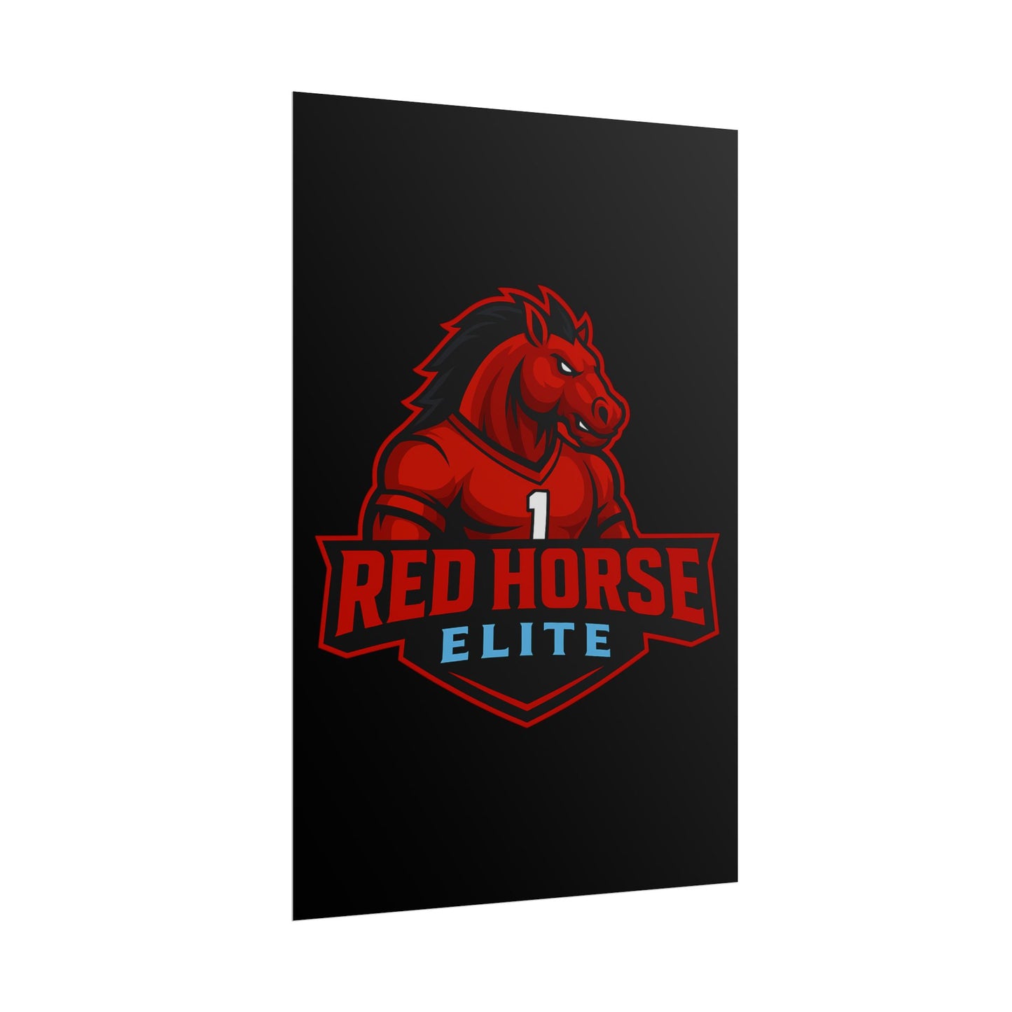 Red Horse Elite Logo Poster — Rolled Gaming Team Wall Art