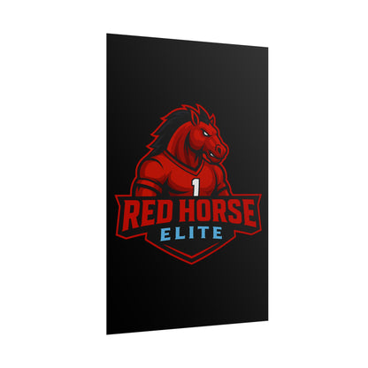 Red Horse Elite Logo Poster — Rolled Gaming Team Wall Art