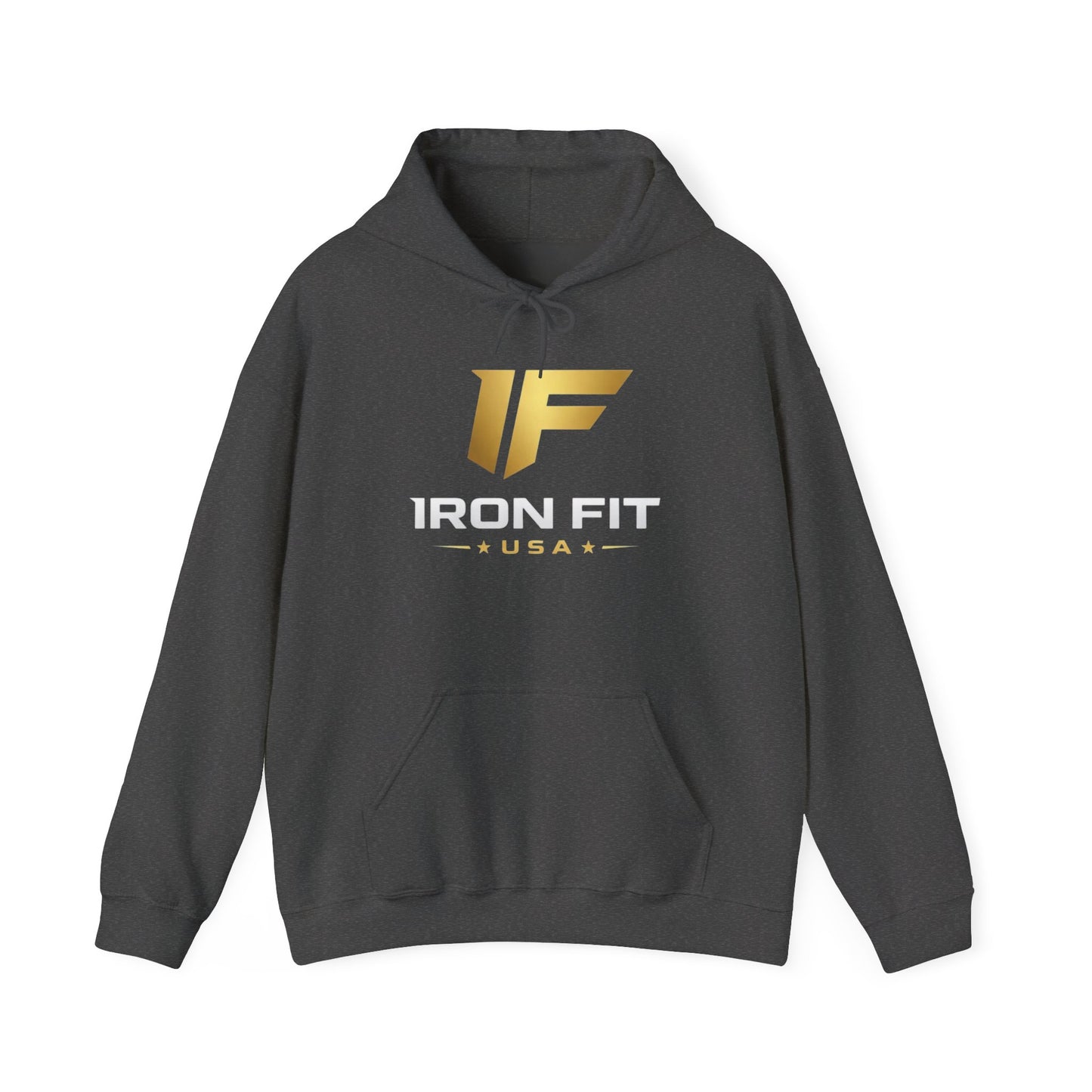 Iron Fit USA Hoodie – Gold IF Logo Athletic Pullover