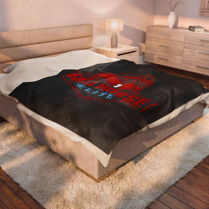 Red Horse Elite Velveteen Plush Blanket – Athletic Mascot Throw