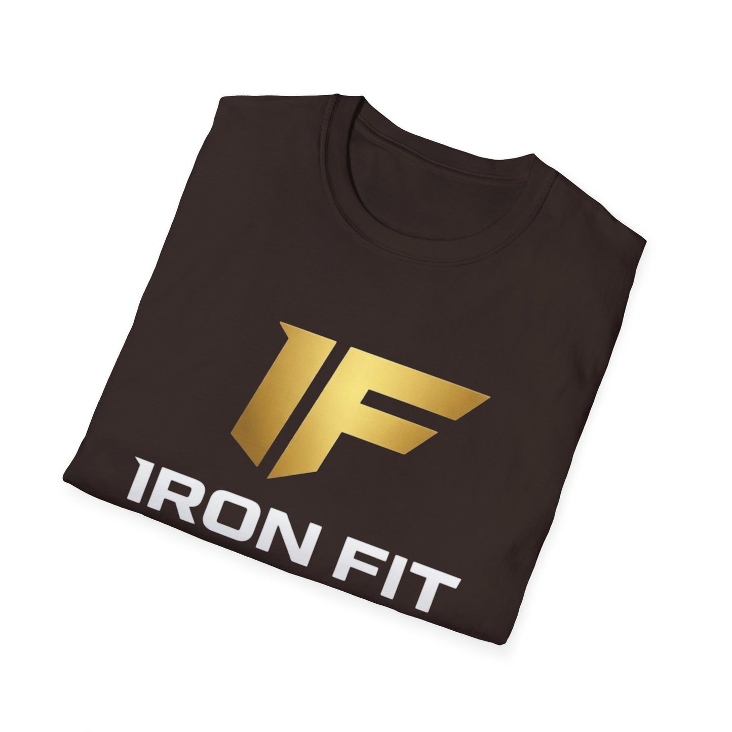 Iron Fit USA T-Shirt — Gold Logo Gym Tee