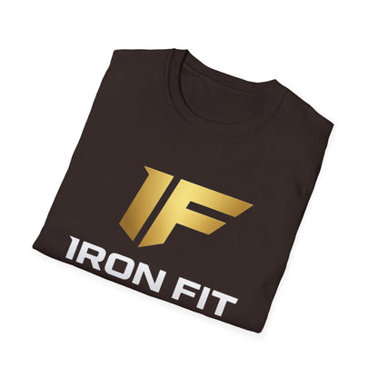 Iron Fit USA T-Shirt — Gold Logo Gym Tee