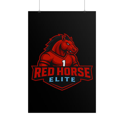 Red Horse Elite Logo Poster — Rolled Gaming Team Wall Art