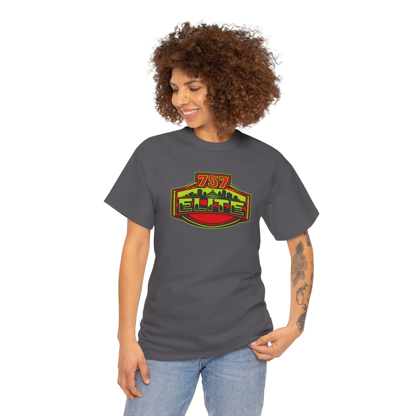 757 Elite Logo T-Shirt — Vintage City Skyline Graphic Tee