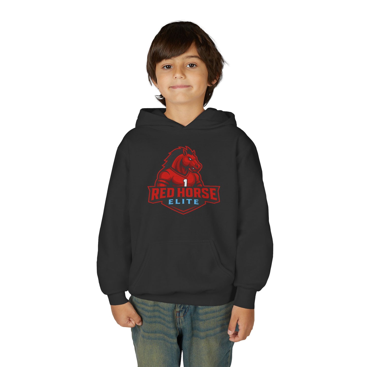 Youth Hoodie — Red Horse Elite Sports Logo Sweatshirt