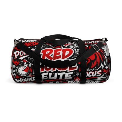 Red Horse Elite Duffel Bag — Motivational Gym Travel Bag with Bold Graphic