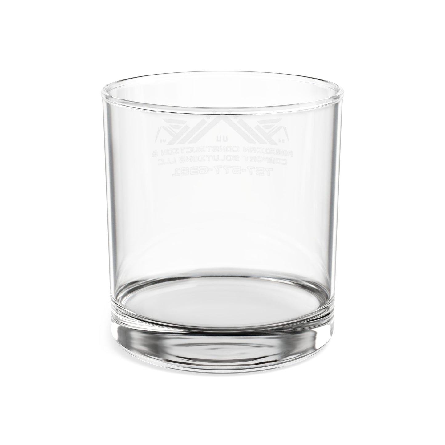 Engraved 10.5oz Whiskey Glass — Classic Rocks Tumbler with Subtle Crest Design