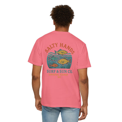 Salty Hands Surf & Sun T-Shirt — Crystal Coast Fishing Graphic Tee
