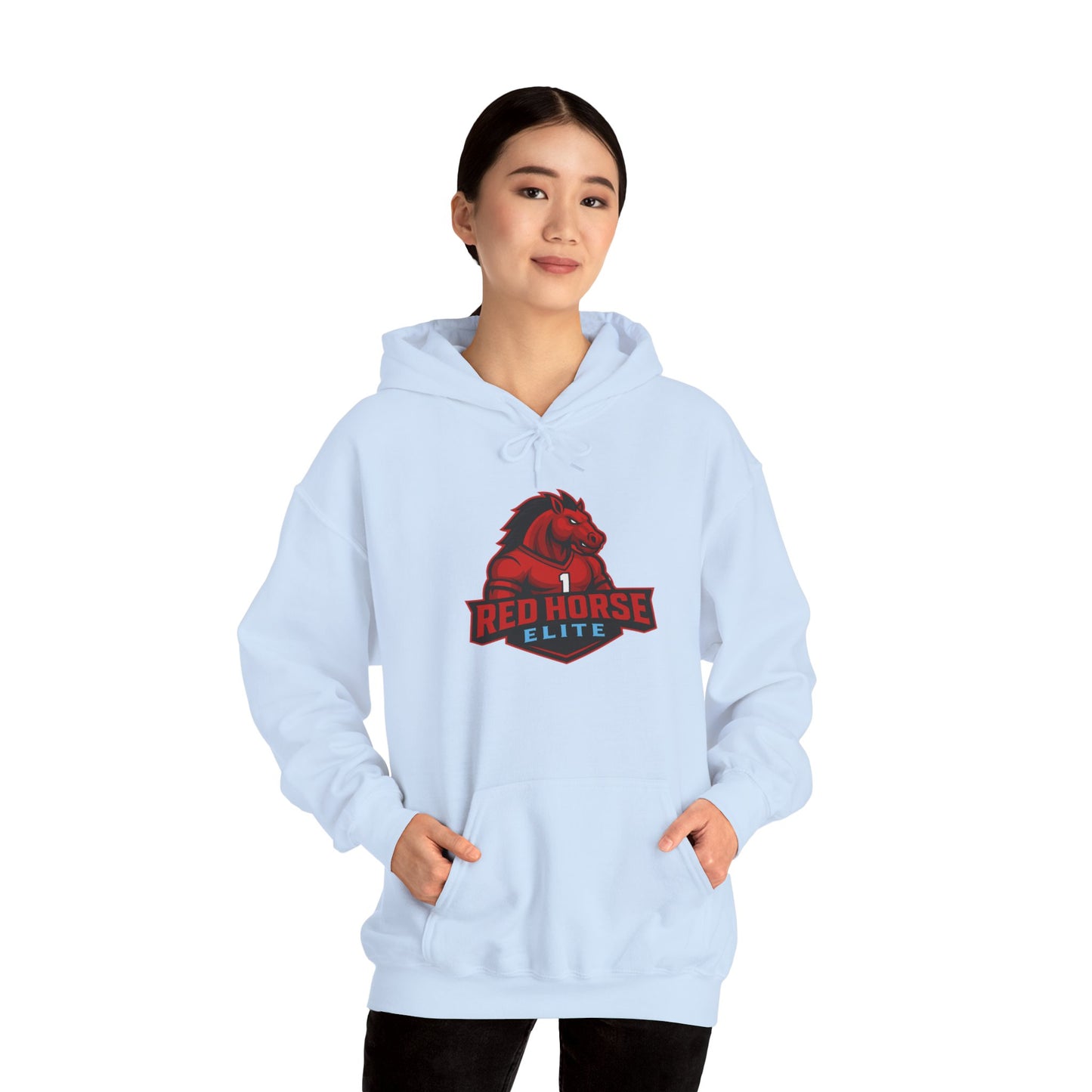 Red Horse Elite Logo Hoodie – Athletic Team Pullover