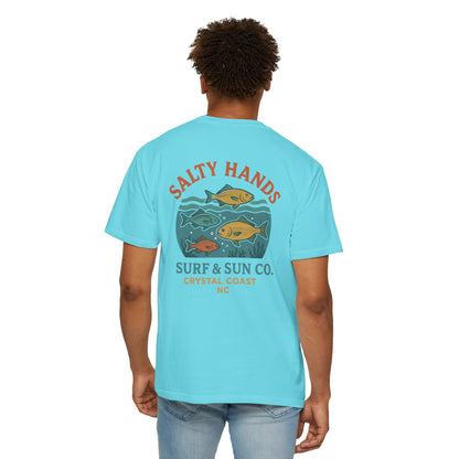 Salty Hands Surf & Sun T-Shirt — Crystal Coast Fishing Graphic Tee