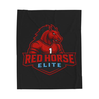 Red Horse Elite Velveteen Plush Blanket – Athletic Mascot Throw