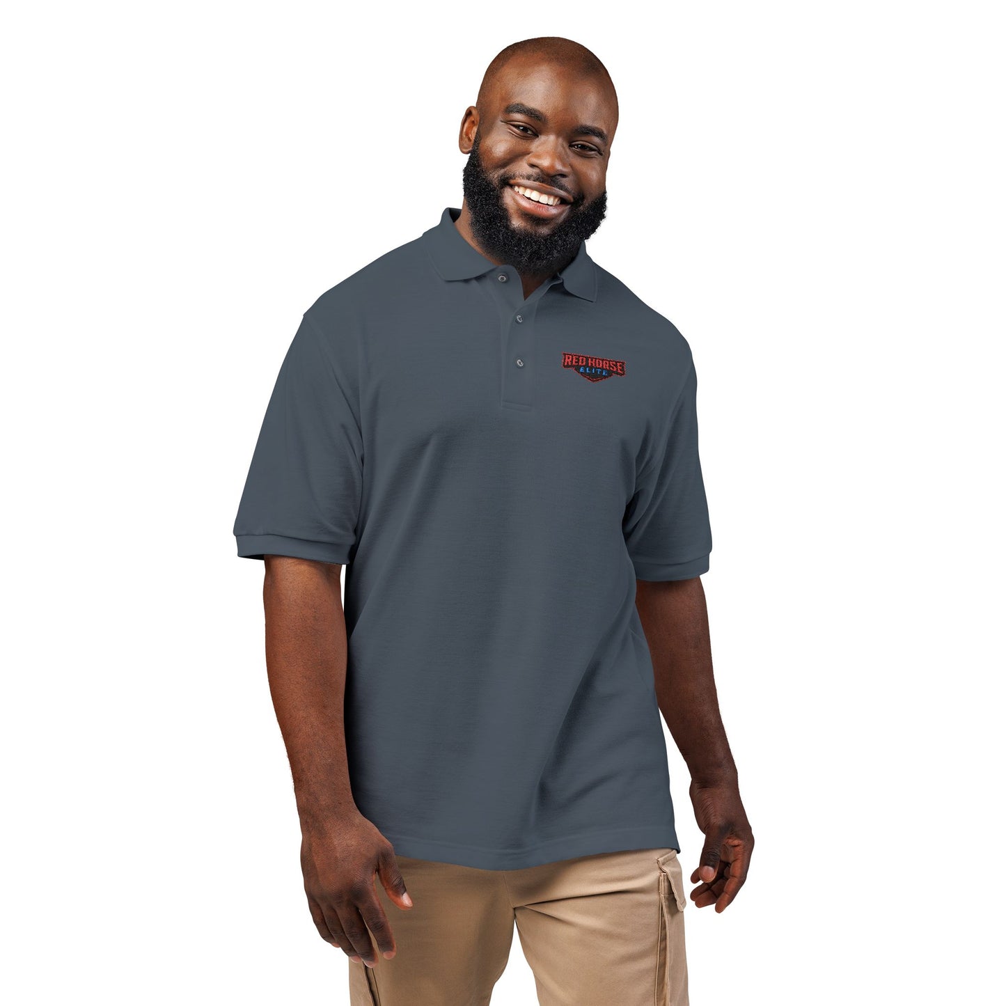 Embroidered Red Horse Elite Polo Shirt