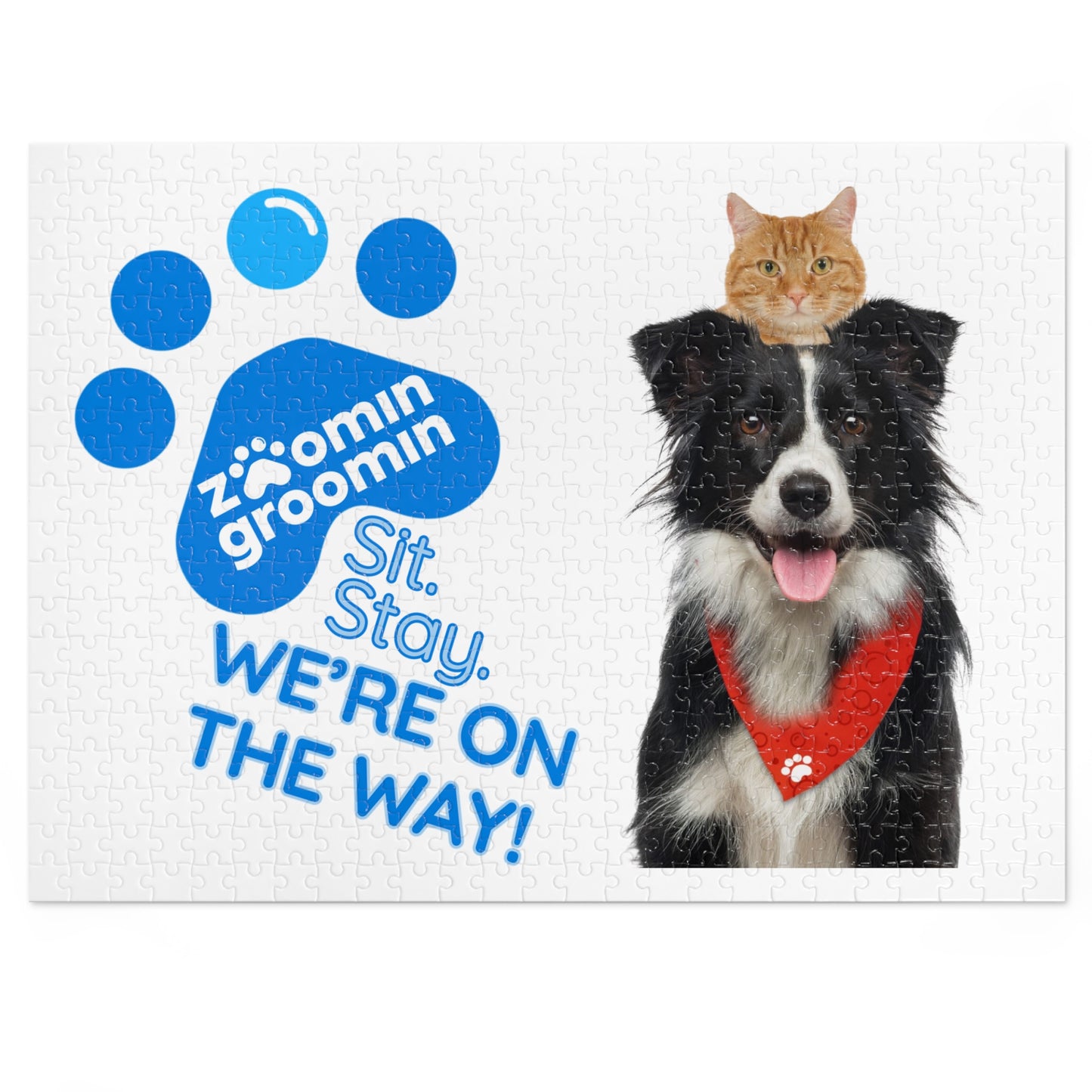 Custom Zoomin Groomin Themed Puzzle, Perfect Gift for Pet Lovers, Family Fun Game, Unique Decor, Dog Cat Lovers Puzzle, Mindful Activity