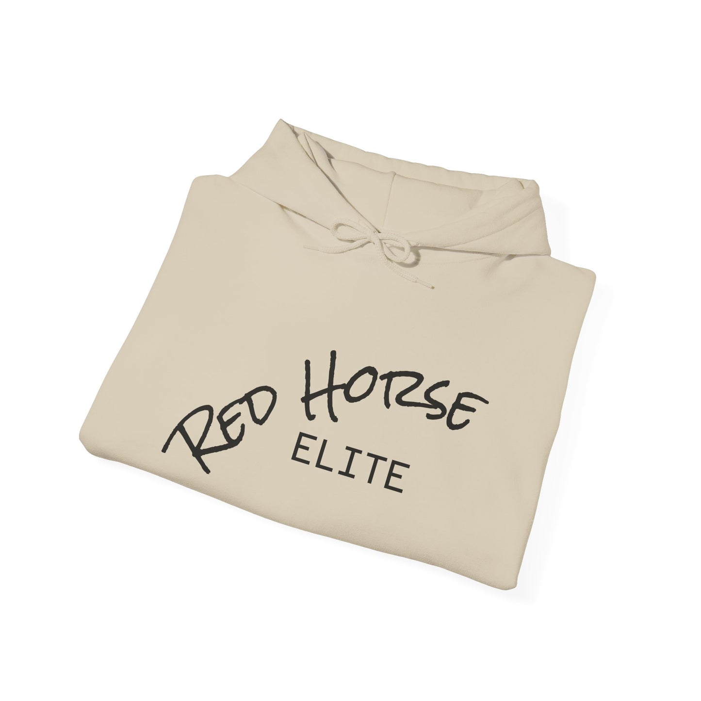 Red Horse Elite Hoodie — Minimal Script Logo Pullover