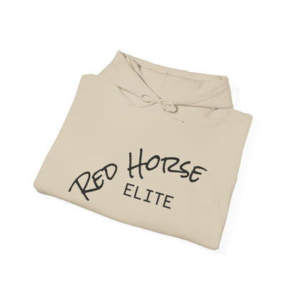 Red Horse Elite Hoodie — Minimal Script Logo Pullover