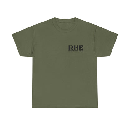 RHE Minimal Logo Tee — Small Chest Print Casual T‑Shirt