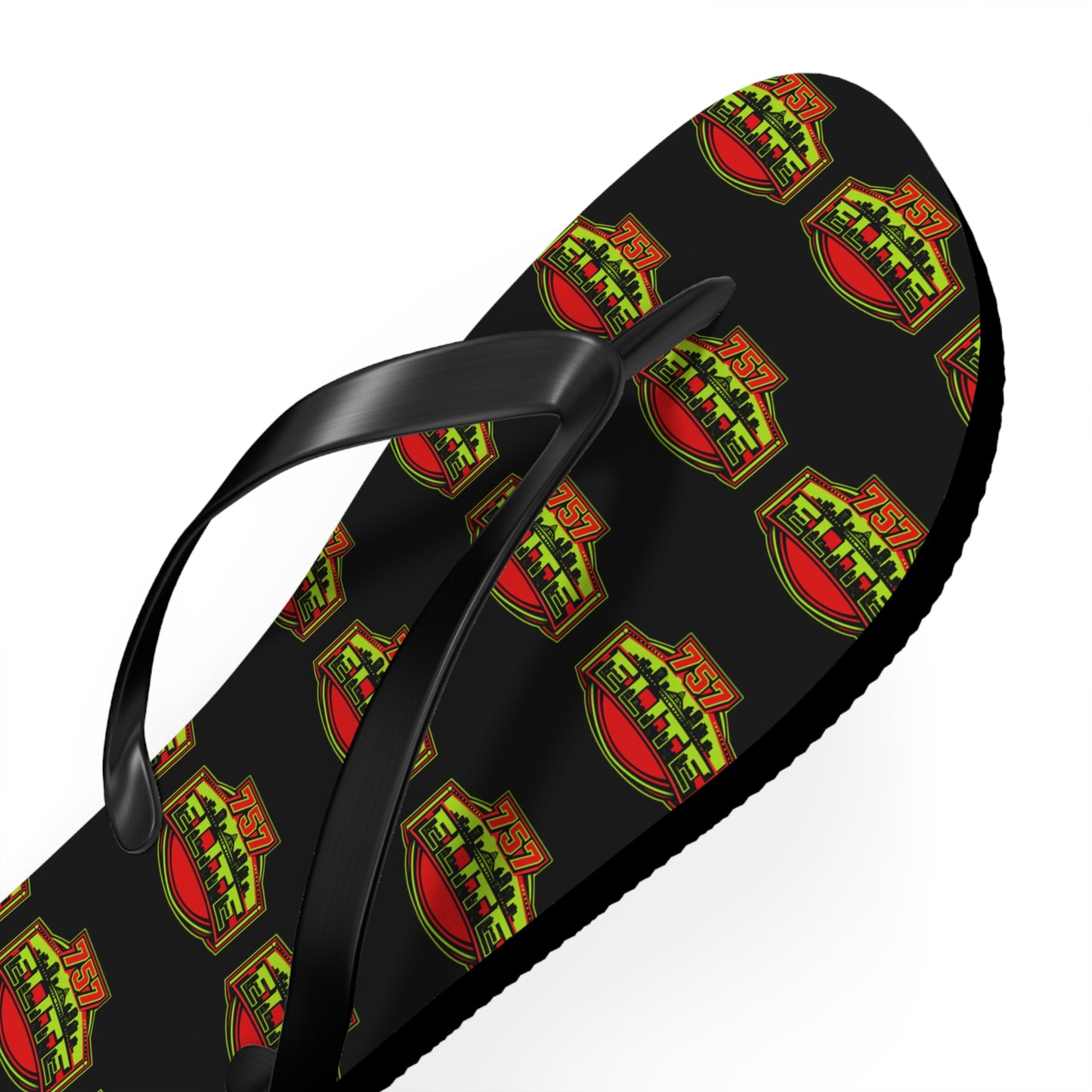 Elite Logo Flip Flops — Patterned Beach Sandals