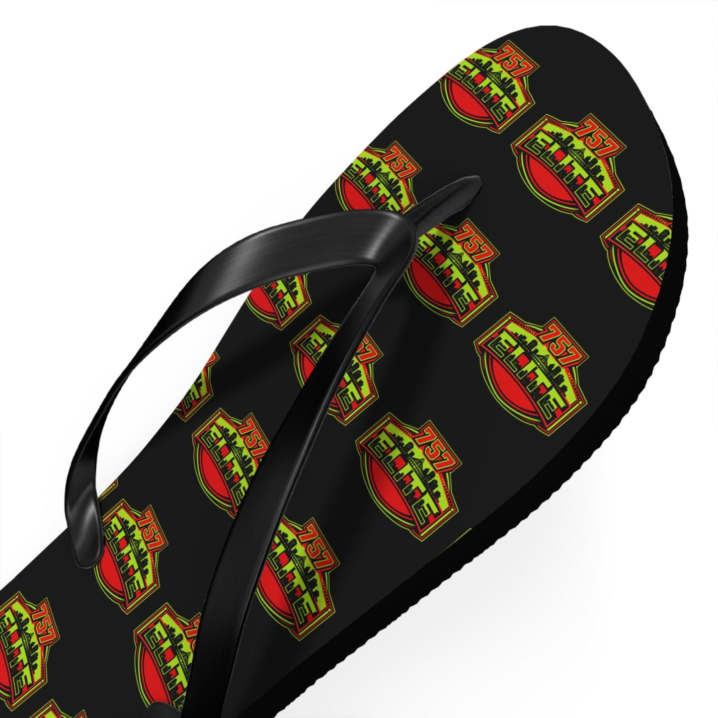 Elite Logo Flip Flops — Patterned Beach Sandals