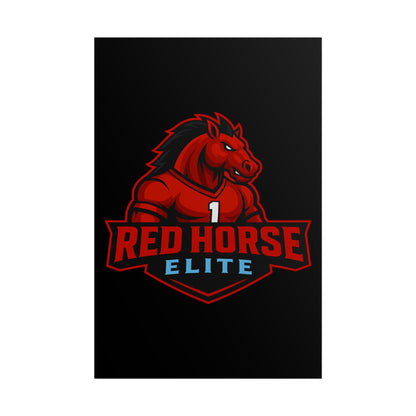 Red Horse Elite Logo Poster — Rolled Gaming Team Wall Art