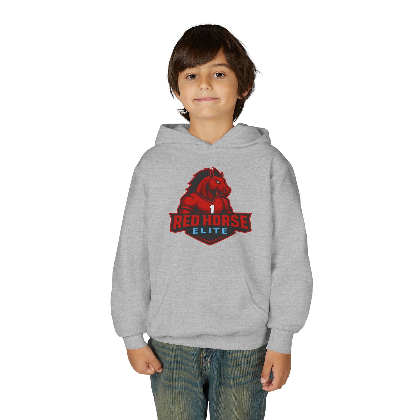 Youth Hoodie — Red Horse Elite Sports Logo Sweatshirt