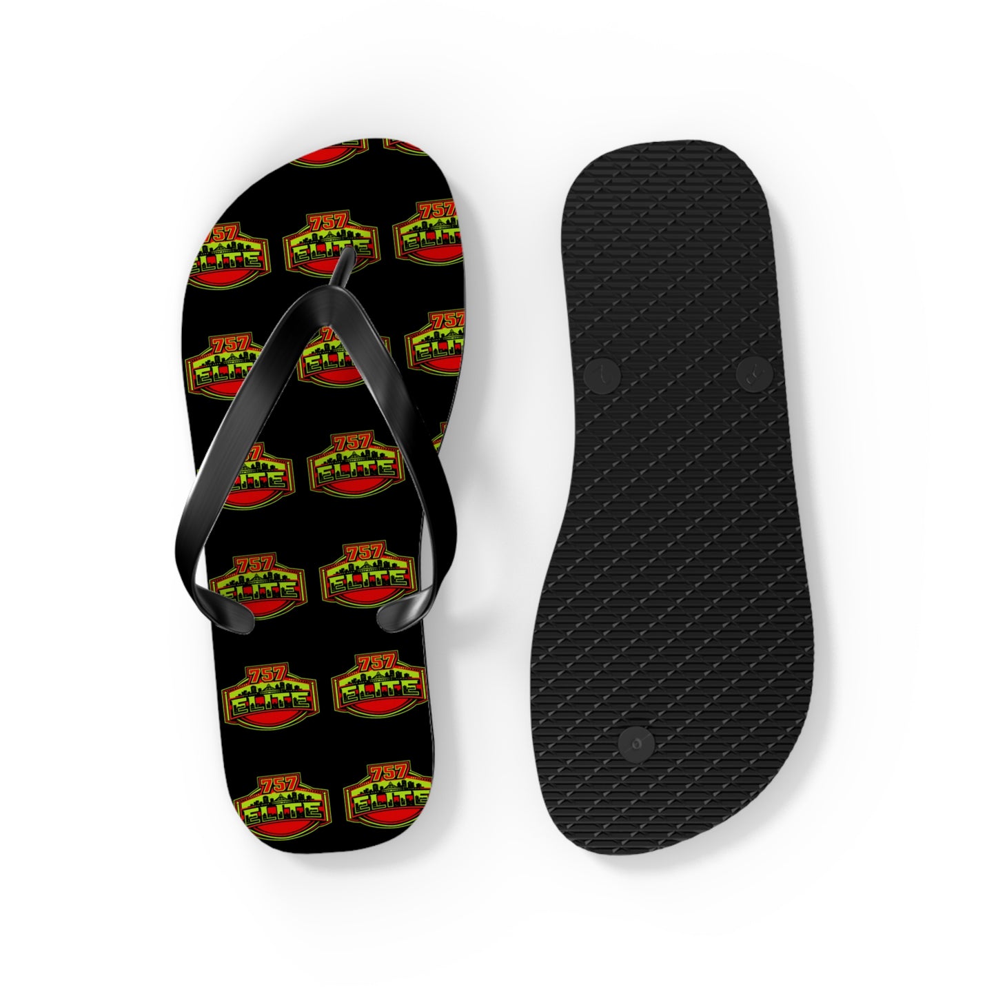 Elite Logo Flip Flops — Patterned Beach Sandals
