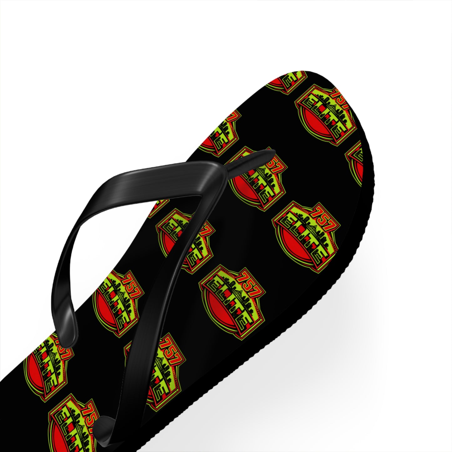Elite Logo Flip Flops — Patterned Beach Sandals