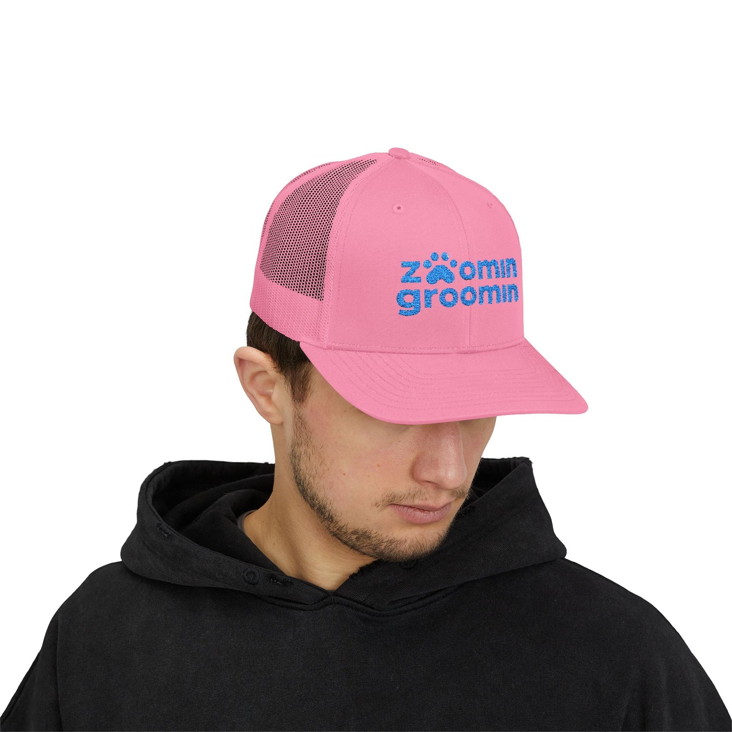 Embroidered Zoomin Groomin Snapback Trucker Cap - Perfect Gift for Pet Lovers, Dog Groomers, Animal Enthusiasts, Casual Wear, Fun Accessories