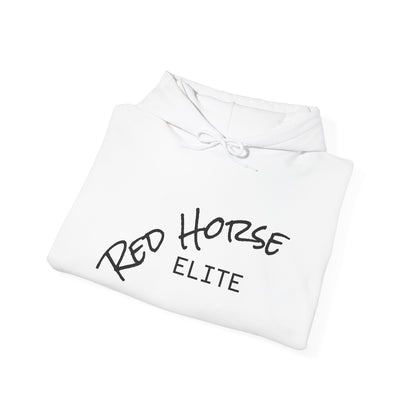 Red Horse Elite Hoodie — Minimal Script Logo Pullover