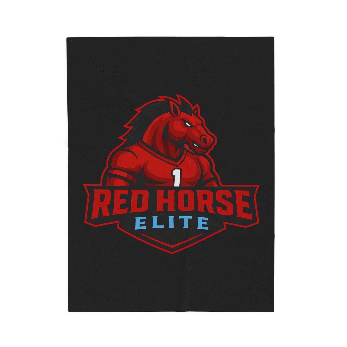 Red Horse Elite Velveteen Plush Blanket – Athletic Mascot Throw