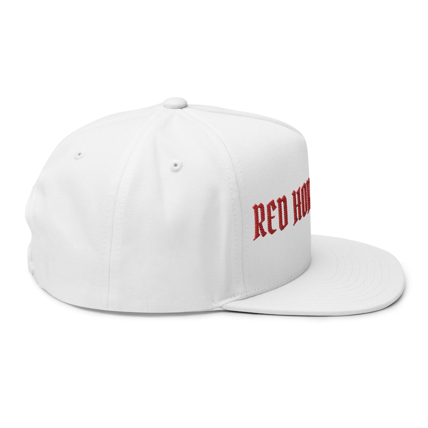 Embroidered Flat Bill Cap — "Red Horse Elite" Gothic Logo