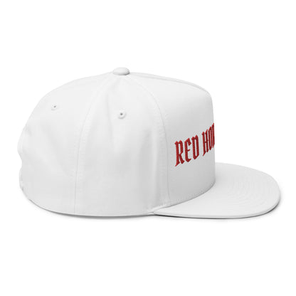 Embroidered Flat Bill Cap — "Red Horse Elite" Gothic Logo
