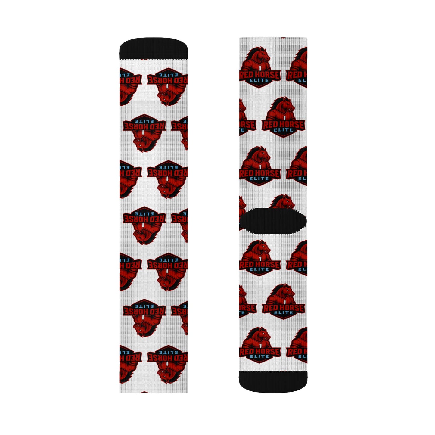 Red Horse Sublimation Socks — Cozy Novelty Crew Socks