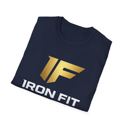 Iron Fit USA T-Shirt — Gold Logo Gym Tee