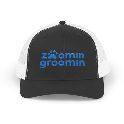 Embroidered Zoomin Groomin Snapback Trucker Cap - Perfect Gift for Pet Lovers, Dog Groomers, Animal Enthusiasts, Casual Wear, Fun Accessories