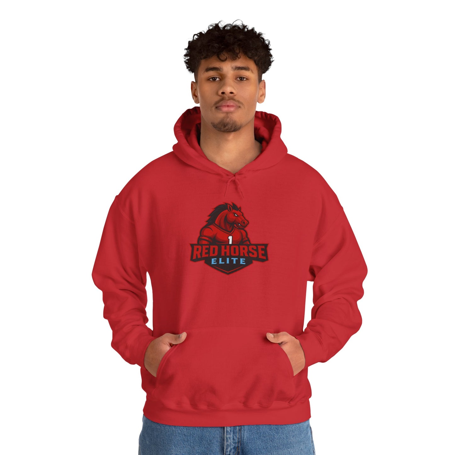 Red Horse Elite Logo Hoodie – Athletic Team Pullover