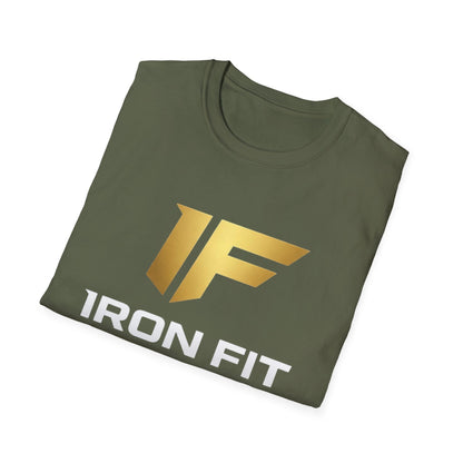 Iron Fit USA T-Shirt — Gold Logo Gym Tee