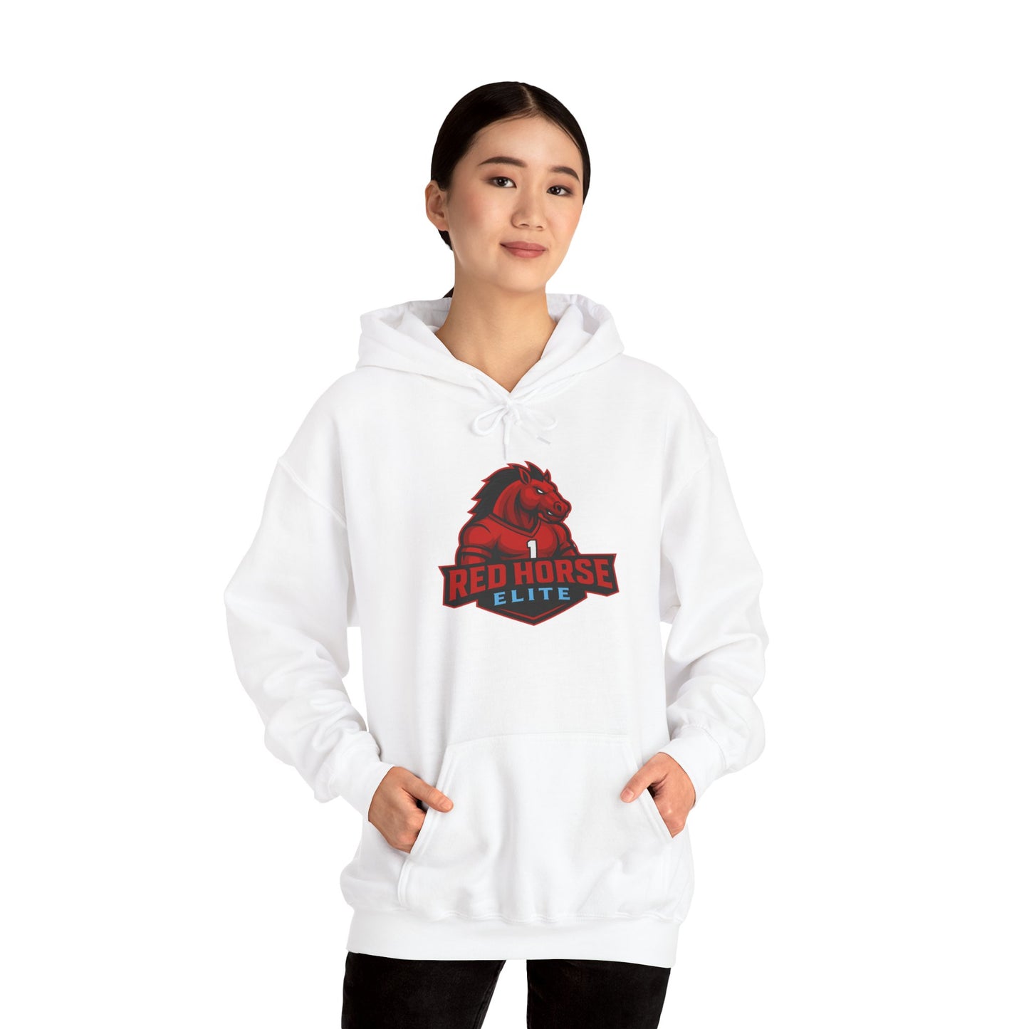 Red Horse Elite Logo Hoodie – Athletic Team Pullover