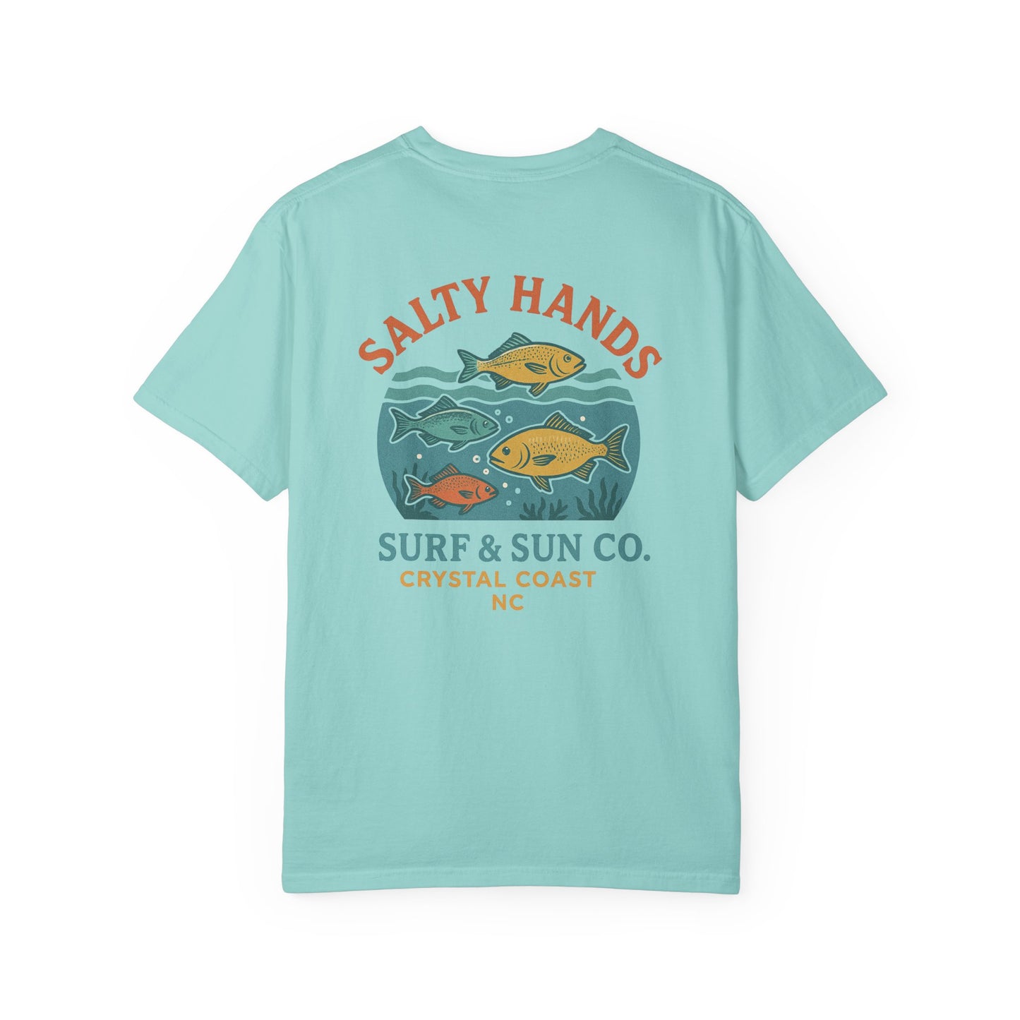 Salty Hands Surf & Sun T-Shirt — Crystal Coast Fishing Graphic Tee