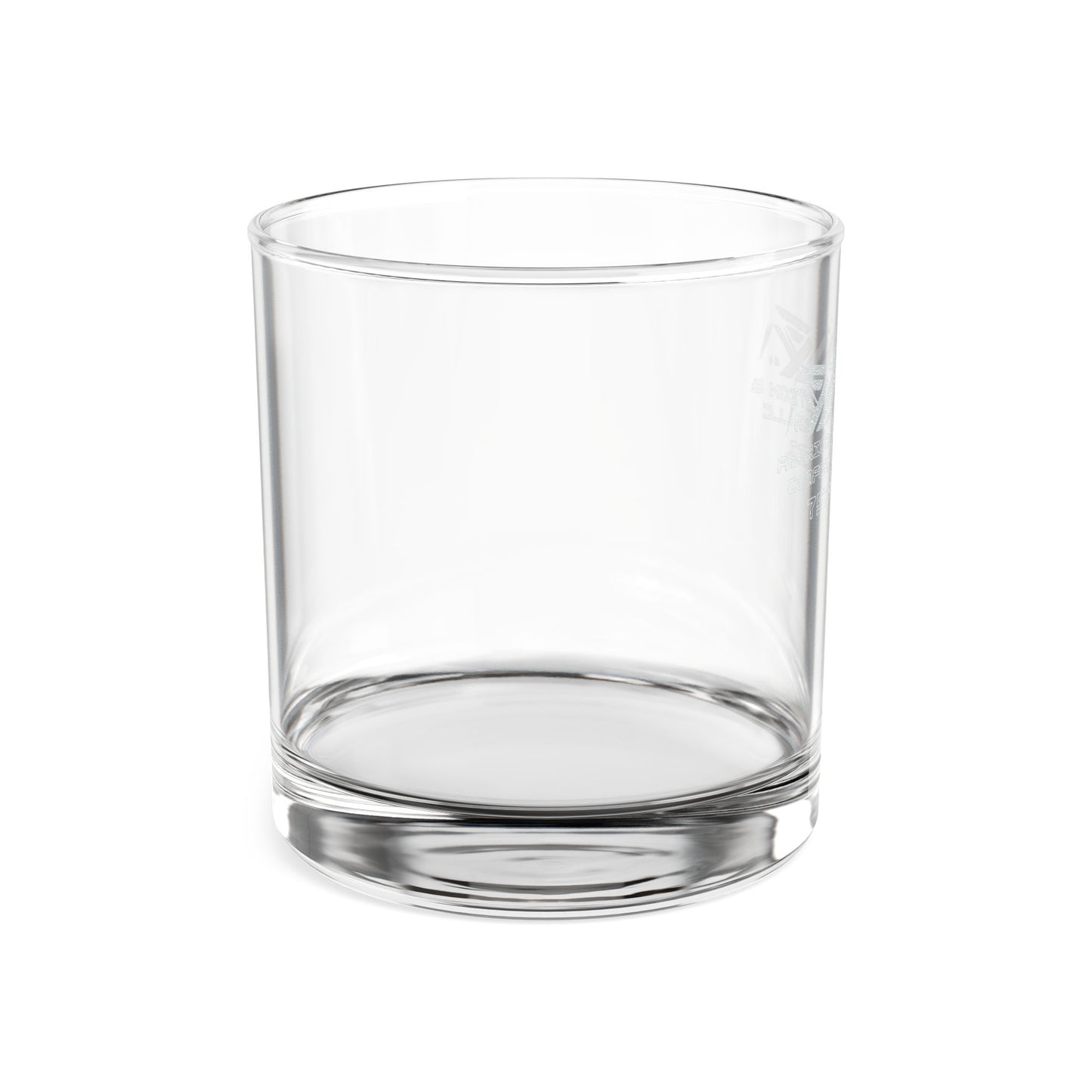 Engraved 10.5oz Whiskey Glass — Classic Rocks Tumbler with Subtle Crest Design